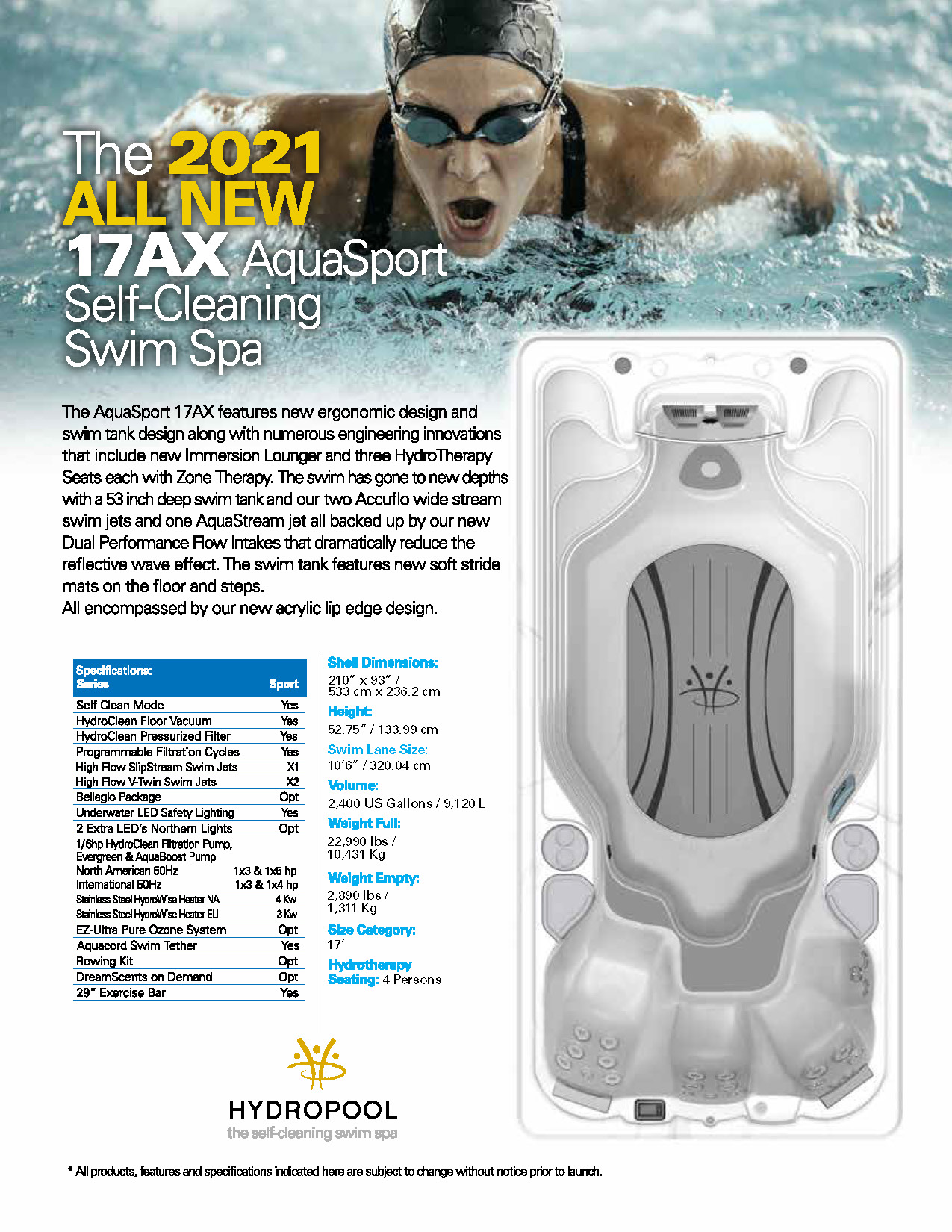 Hydropool Swim Spa In Stock Ax