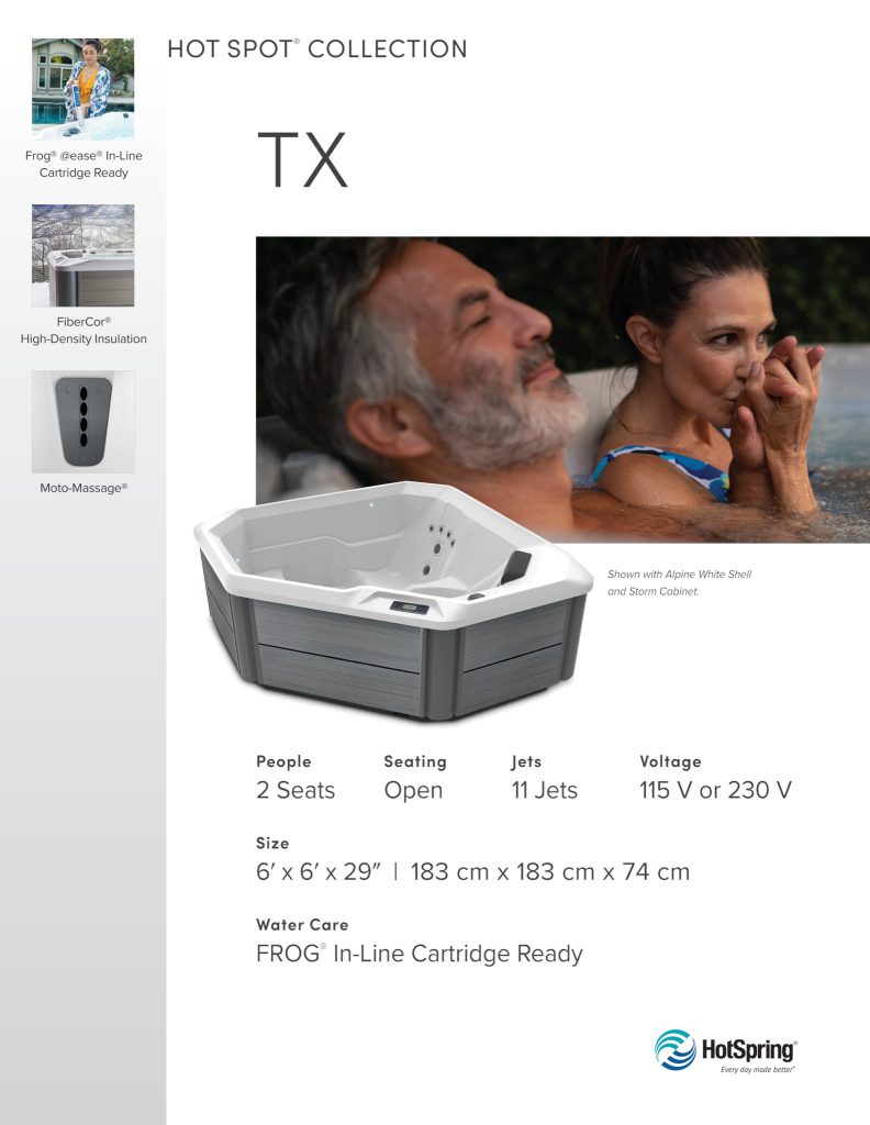 2023 Hot Spring TX - 2 Person Hot Tub - Hot Tub In Stock