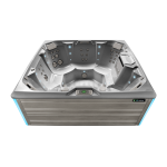 hot spring pulse hot tub in stock with platinum shell and gray cabinet