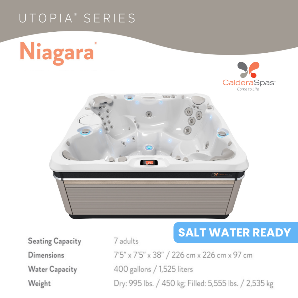 caldera niagara hot tub salt water compatible click for details