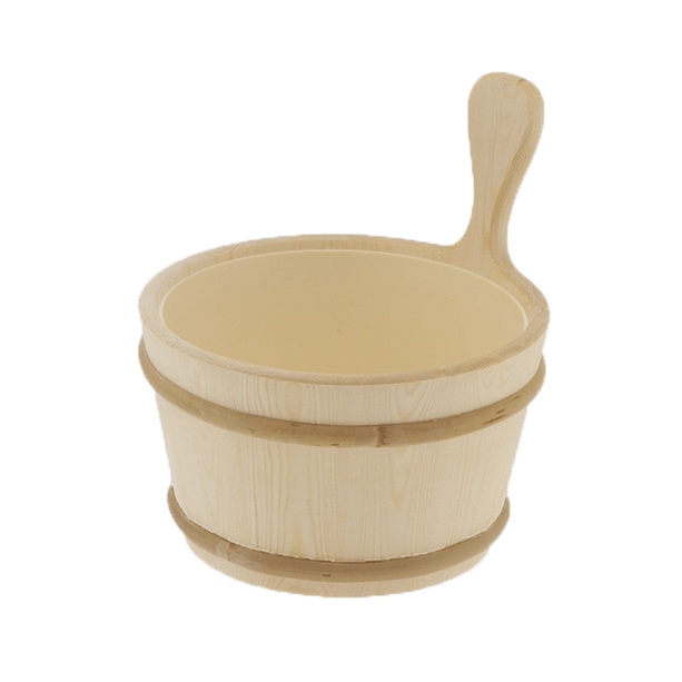 Wood Bucket with Plastic Liner