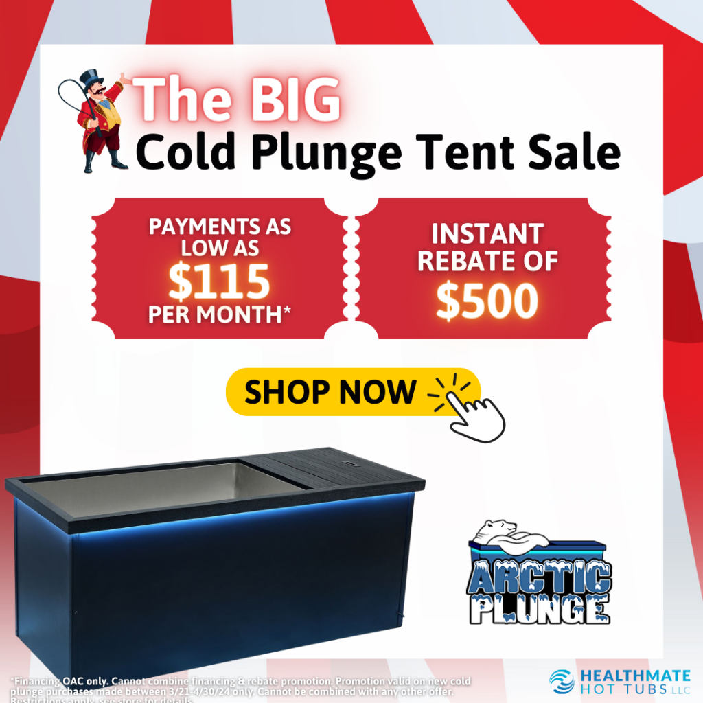 the big cold plunge tent sale, payments as low as $115/mo or $500 rebate
