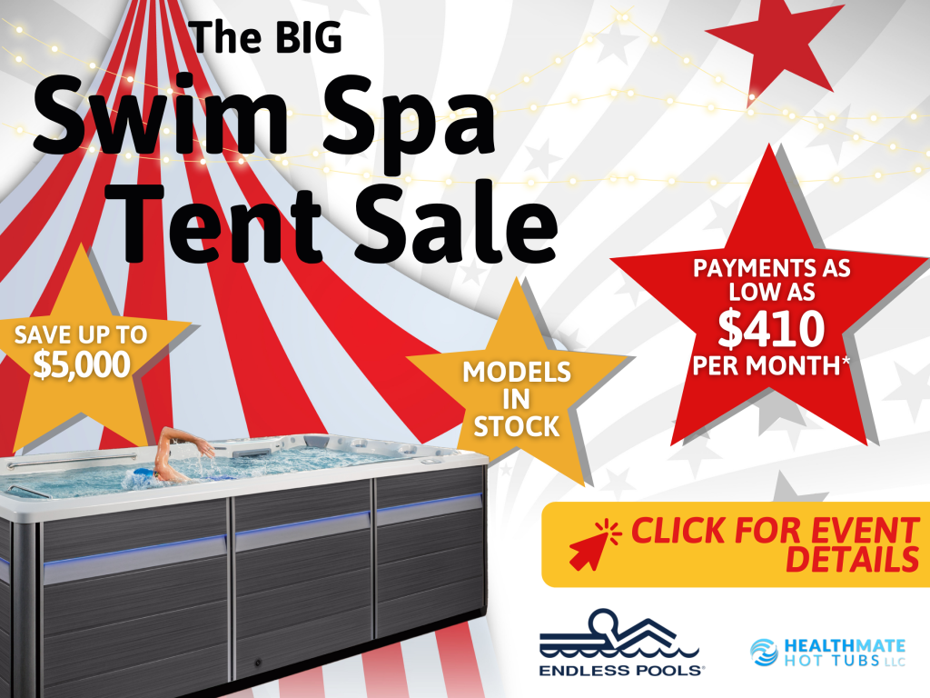 The Big Swim Spa Tent Sale, payments as low as $410 per month. click for details